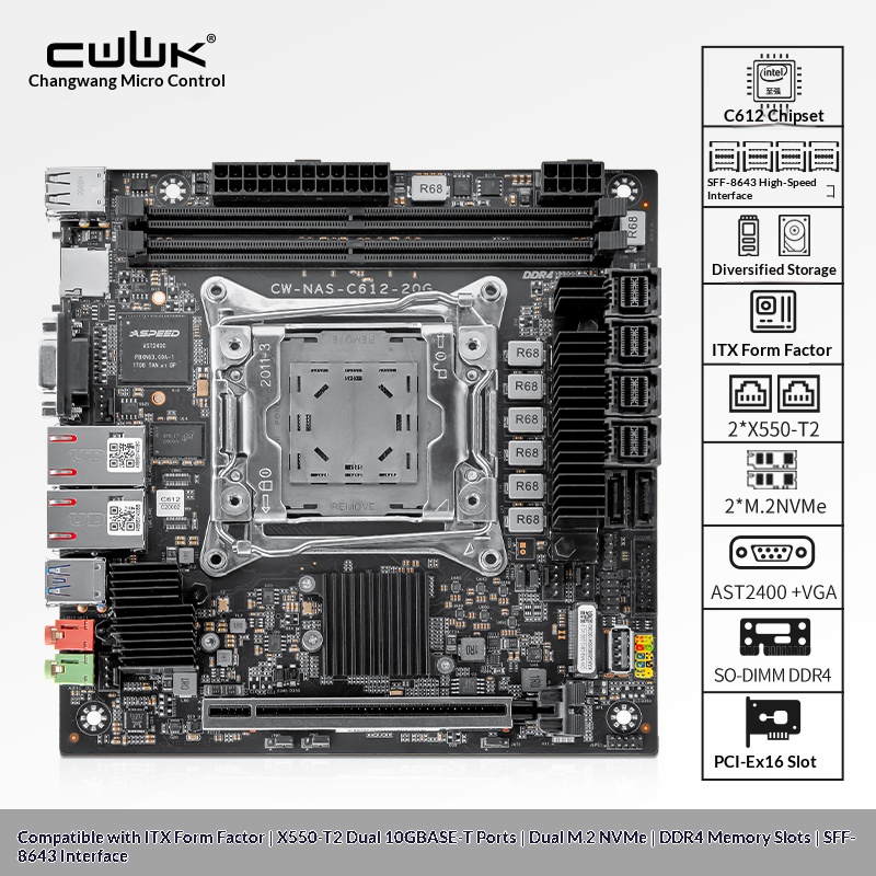 Материнская плата C612 LGA 201 – обзор и цена Nas Motherboard 8 Sata Mini Itx
