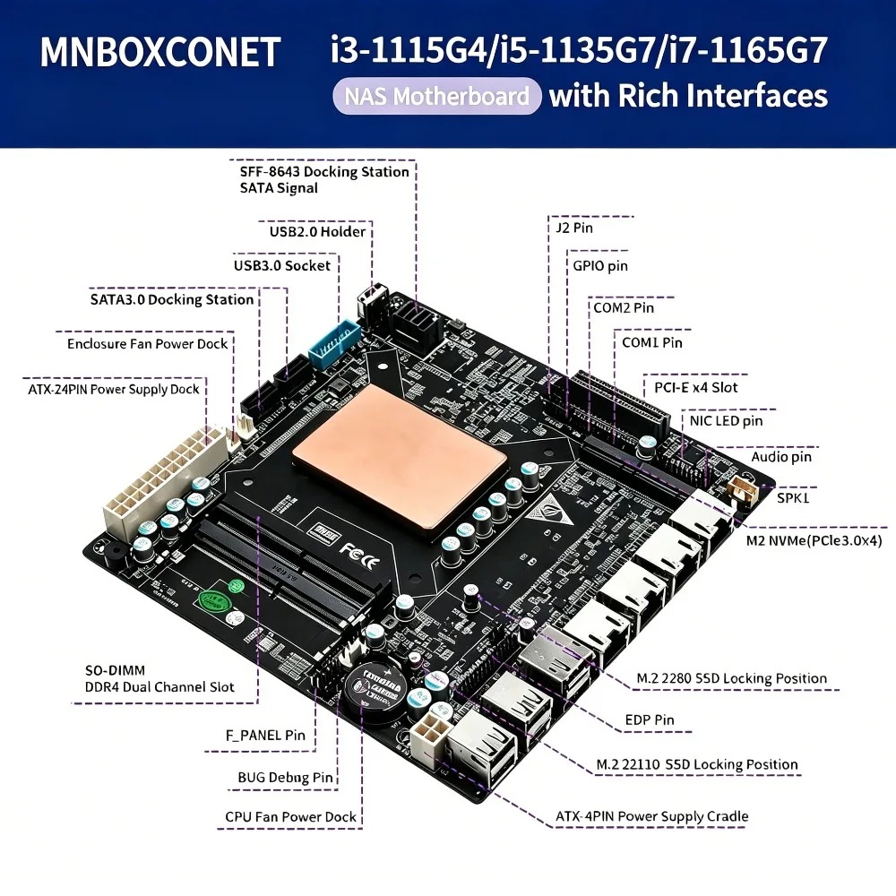 Материнская плата ITX NAS с пр – обзор и цена Nas Motherboard 8 Sata Mini Itx