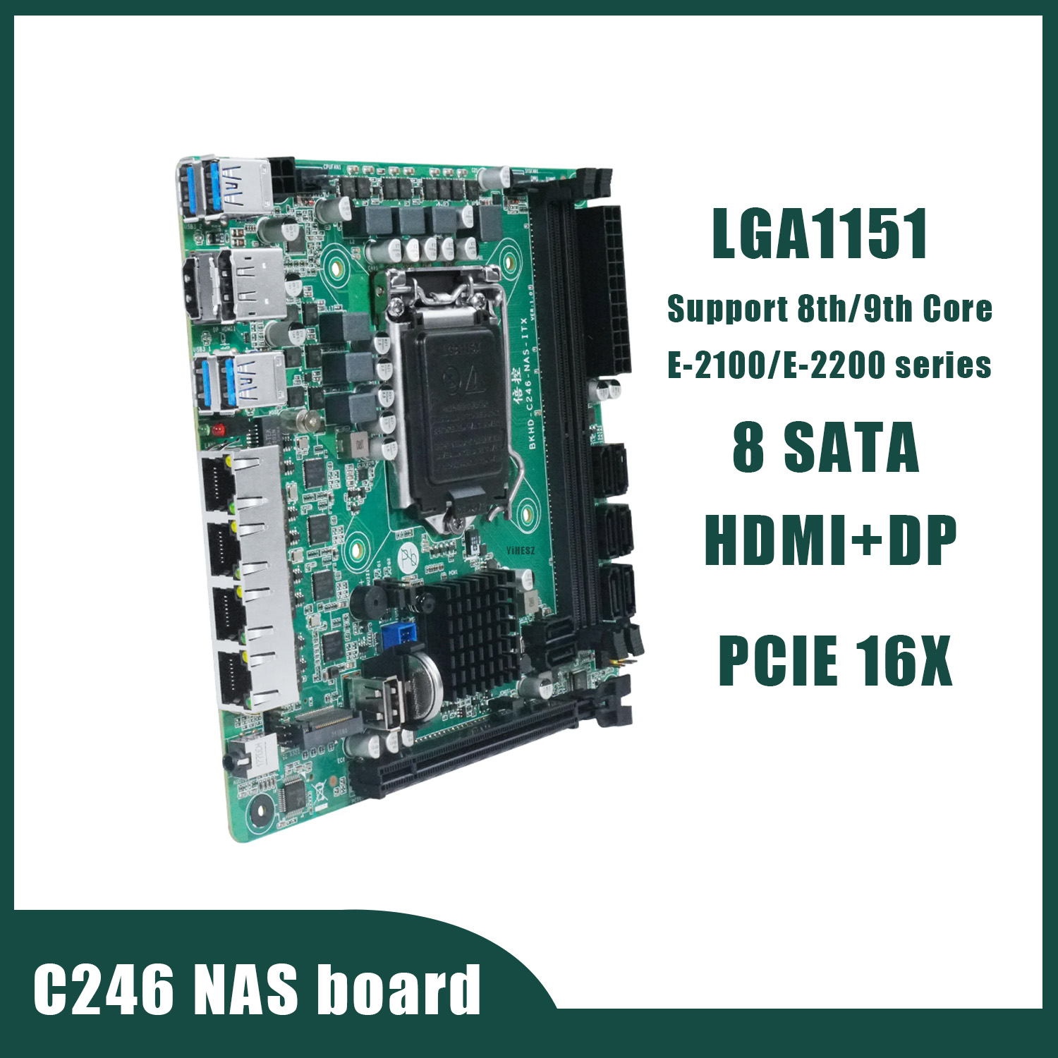 Материнская плата C246 NAS, 8  – обзор и цена Nas Motherboard 8 Sata Mini Itx